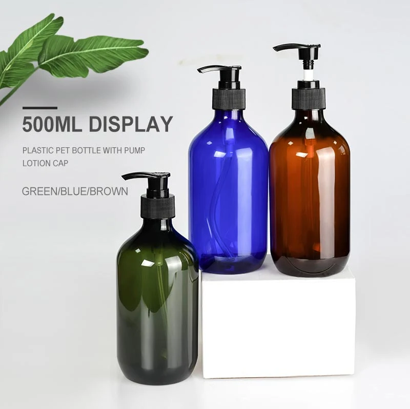 Wholesale 100ml 300ml 500ml Boston Round Cosmetic Pet Shampoo Plastic Bottle in Stock