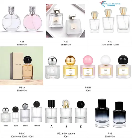 Frasco de vidro de perfume em spray de fragrância quadrado preto/azul/transpraent personalizado 30ml50ml/100ml Frasco de perfume de vidro de impressão de tela personalizada