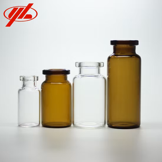 2ml 3ml 5ml 7ml 10ml 30ml 50ml 100ml Tubo tubular ou frasco de vidro pequeno moldado para injeção médica ou cosmético